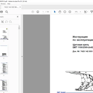CAT Щитовая крепь DBT 1100/2300-2x4207-1750 Инструкция по эксплуатации - PDF
