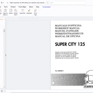Cagiva Super City 125 Workshop Manual - PDF DOWNLOAD