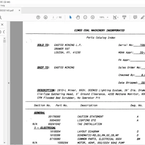 Cat BUCYRUS 2810 Parts Manual  BI000140 - PDF DOWNLOAD