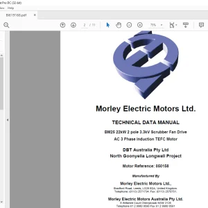 Cat BUCYRUS BM25 22kW 2 pole 3.3kV Scrubber Fan Drive TECHNICAL DATA MANUAL - PDF DOWNLOAD