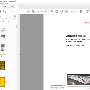Cat BUCYRUS CONTINUOUS MINER 25M Series Operation Manual 02-07-08 - PDF DOWNLOAD