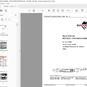 Cat BUCYRUS CONTINUOUS MINER 30M-3 Spare Parts Manual - PDF DOWNLOAD