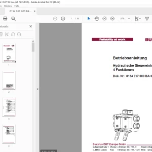 Cat BUCYRUS Hydraulische Steuereinheit,4 Funktionen Betriebsanleitung - PDF
