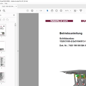 Cat BUCYRUS Schildausbau 1520/3100-2/2x5104/813-1750 Betriebsanleitung PDF
