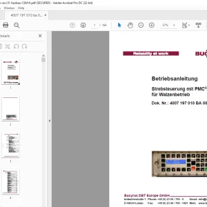 Cat BUCYRUS Strebsteuerung mit PMC-R für Walzenbetrieb Betriebsanleitung - PDF