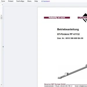 Cat Bucyrsu ST-Förderer PF 4/1132 Betriebsanleitung - PDF DOWNLOAD