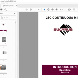Cat Bucyrus 25C CONTINUOUS MINER Operation & Maintenance Manual - PDF DOWNLOAD