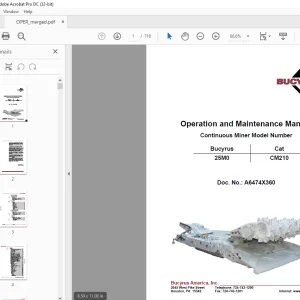 Cat Bucyrus 25M0 CM210 Continuous Miner Operation and Maintenance Manual - PDF