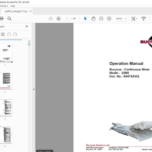 Cat Bucyrus 25M0 Continuous Miner Operation Manual A6474X332 - PDF DOWNLOAD