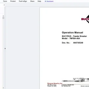 Cat Bucyrus 7MFBH-48A Feeder Breaker Operation Manual A6474X248 - PDF DOWNLOAD