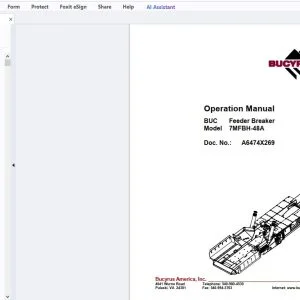 Cat Bucyrus 7MFBH-48A Feeder Breaker Operation Manual A6474X269 - PDF DOWNLOAD