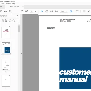 Cat Bucyrus AMP Hydraulic Power Units 69120–1 & 69120–2 Customer Manual PDF