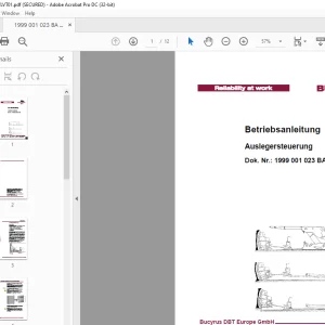 Cat Bucyrus Boom Control Operating Manual (German) PDF Download