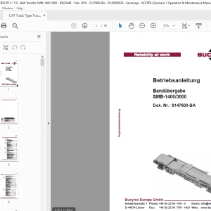 Cat Bucyrus Bandübergabe SMB-14003000 Betriebsanleitung - PDF DOWNLOAD