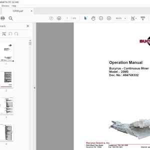 Cat Bucyrus - Continuous Miner 25M0 Operation Manual - PDF DOWNLOAD
