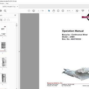 Cat Bucyrus Continuous Miner 25M0 Operation Manual A6474X332 - PDF DOWNLOAD