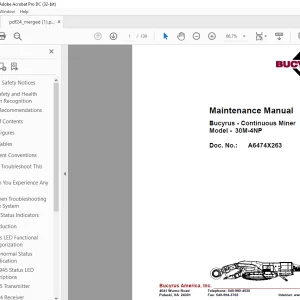 Cat Bucyrus Continuous Miner 30M-4NP Maintenance Manual - PDF DOWNLOAD