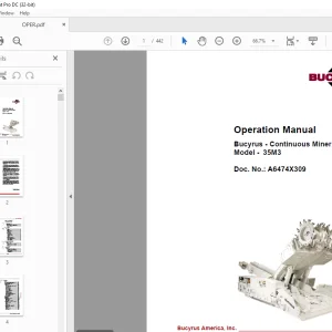 Cat Bucyrus Continuous Miner 35M3 Operation Manual - PDF DOWNLOAD