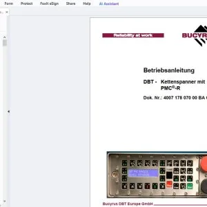 Cat Bucyrus DBT - Kettenspanner mit PMC-R Betriebsanleitung - PDF DOWNLOAD