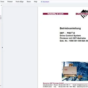 Cat Bucyrus DBT - PMC-D Drive Control System Förderer mit CST-Getriebe Betriebsanleitung - PDF DOWNLOAD