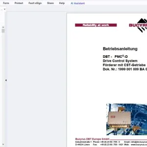 Cat Bucyrus DBT - PMC-D Drive Control System Förderer mit CST-Getriebe Betriebsanleitung - PDF DOWNLOAD
