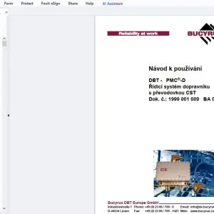 Cat Bucyrus DBT - PMC-D Řídicí systém dopravníku s převodovkou CST Návod k používání - PDF