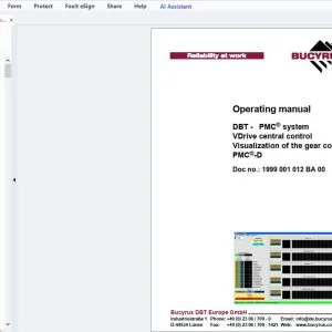 Cat Bucyrus DBT - PMC system VDrive central control Visualization of the gear control PMC-D Operating Manual - PDF