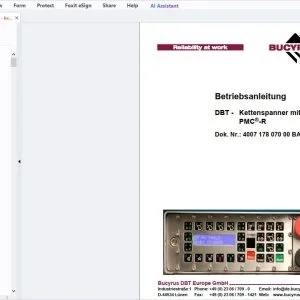 Cat Bucyrus DBT - chain tensioner with PMC-R Operating manual - PDF DOWNLOAD
