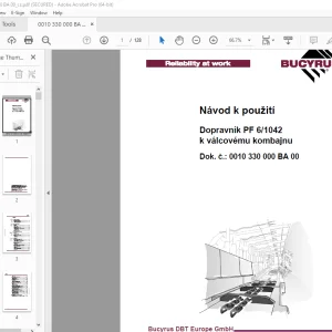 Cat Bucyrus Dopravník PF 6/1042 k válcovému kombajnu Návod k použití PDF