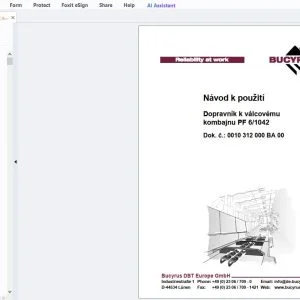 Cat Bucyrus Dopravník k válcovému kombajnu PF 6/1042 Návod k použití - PDF