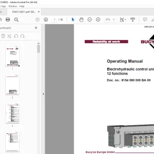 Cat Bucyrus Electrohydraulic control unit 12 functions Operating Manual EM012801 PDF