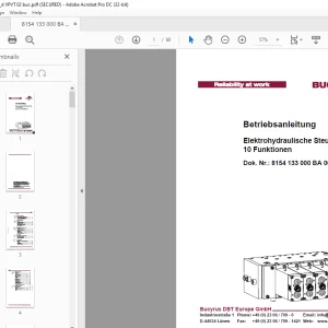 Cat Bucyrus Elektrohydraulische Steuereinheit, 10 Funktionen Betriebsanleitung PDF