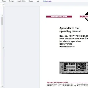 Cat Bucyrus Face controller with PMC-R for shearer operation Darkov mine operating manual - PDF DOWNLOAD