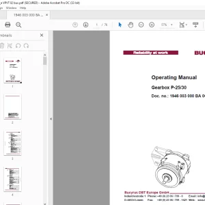 Cat Bucyrus Gearbox P-25/30 Operating Manual - PDF DOWNLOAD