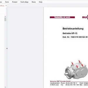 Cat Bucyrus Getriebe KP-15 Betriebsanleitung - PDF DOWNLOAD