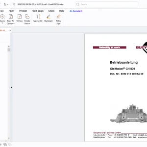 Cat Bucyrus Gleithobel GH 800 Betriebsanleitung - PDF