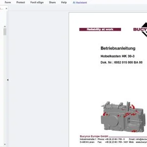 Cat Bucyrus Hobelkasten HK 30-3 Betriebsanleitung - PDF DOWNLOAD
