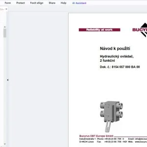 Cat Bucyrus Hydraulický ovládač, 2 funkční Návod k použití - PDF DOWNLOAD
