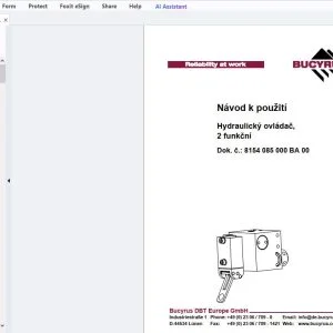 Cat Bucyrus Hydraulický ovládač, 2 funkční Návod k použití - PDF DOWNLOAD