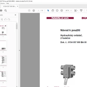 Cat Bucyrus Hydraulický ovládač, 2 funkční Návod k použití 8154 057 000 BA 00 - PDF