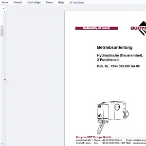 Cat Bucyrus Hydraulische Steuereinheit, 2 Funktionen Betriebsanleitung - PDF DOWNLOAD