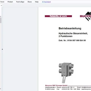 Cat Bucyrus Hydraulische Steuereinheit, 2 Funktionen Betriebsanleitung - PDF DOWNLOAD
