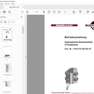 Cat Bucyrus Hydraulische Steuereinheit, 2 Funktionen Betriebsanleitung BI623841 PDF