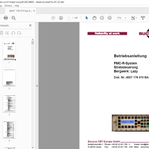 Cat Bucyrus PMC-R-System Strebsteuerung Bergwerk Lazy Betriebsanleitung - PDF