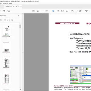 Cat Bucyrus PMC-System VDrive Zentrale Visualisierung der Getriebesteuerung Version 10_56 Betriebsanleitung