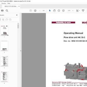 Cat Bucyrus Plow drive unit HK 30-3 Operating Manual - PDF DOWNLOAD