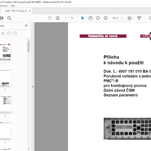 Cat Bucyrus Porubové ovládání s jednotkou PMC-R Důlní závod parametrů k návodu k použití