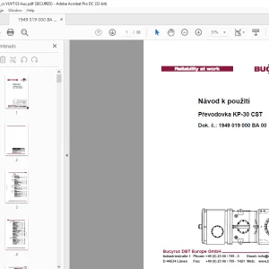 Cat Bucyrus Převodovka KP-30 CST Návod k použití 1949 019 000 BA 00  - PDF DOWNLOAD