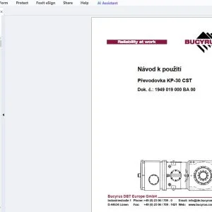 Cat Bucyrus Převodovka KP-30 CST Návod k použití - PDF DOWNLOAD