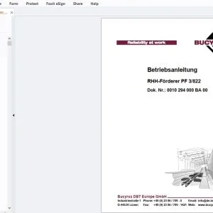 Cat Bucyrus RHH-Förderer PF 3/822 Betriebsanleitung - PDF DOWNLOAD